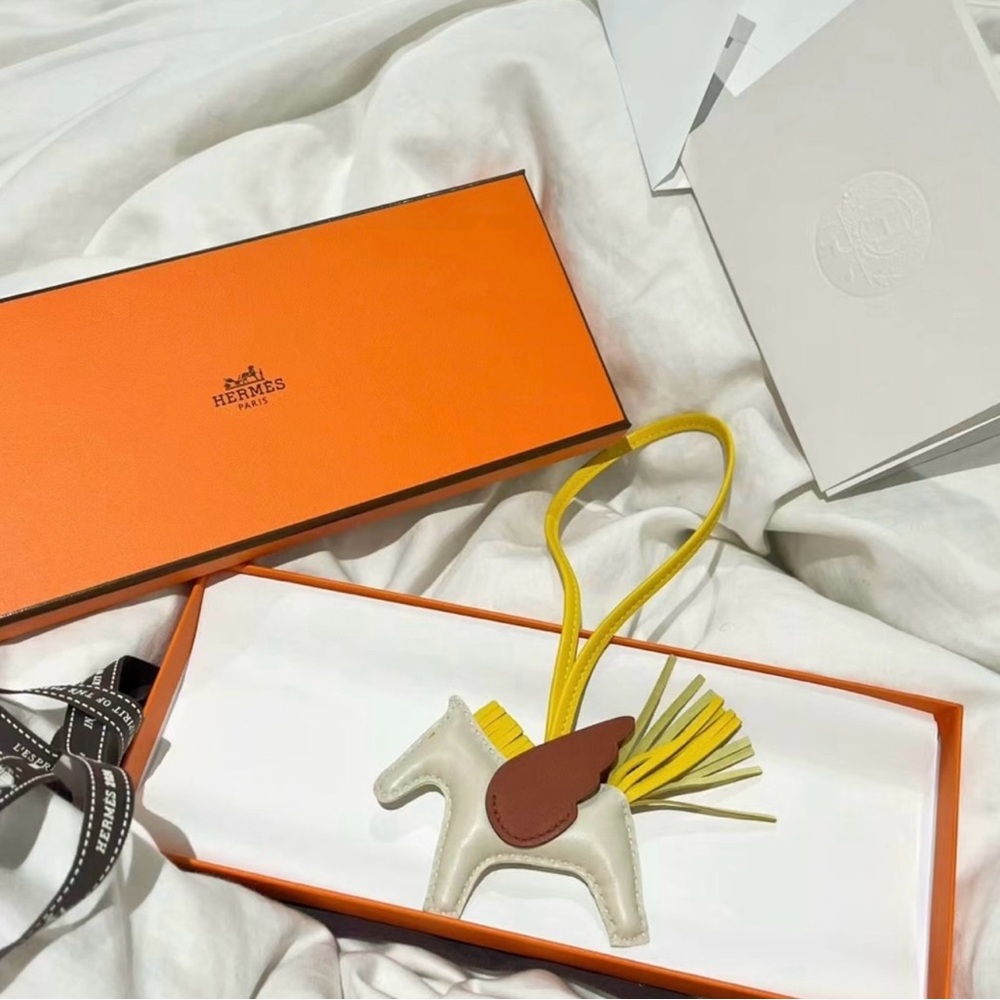 Hermes Yellow and Brown Horse Bag Charm
